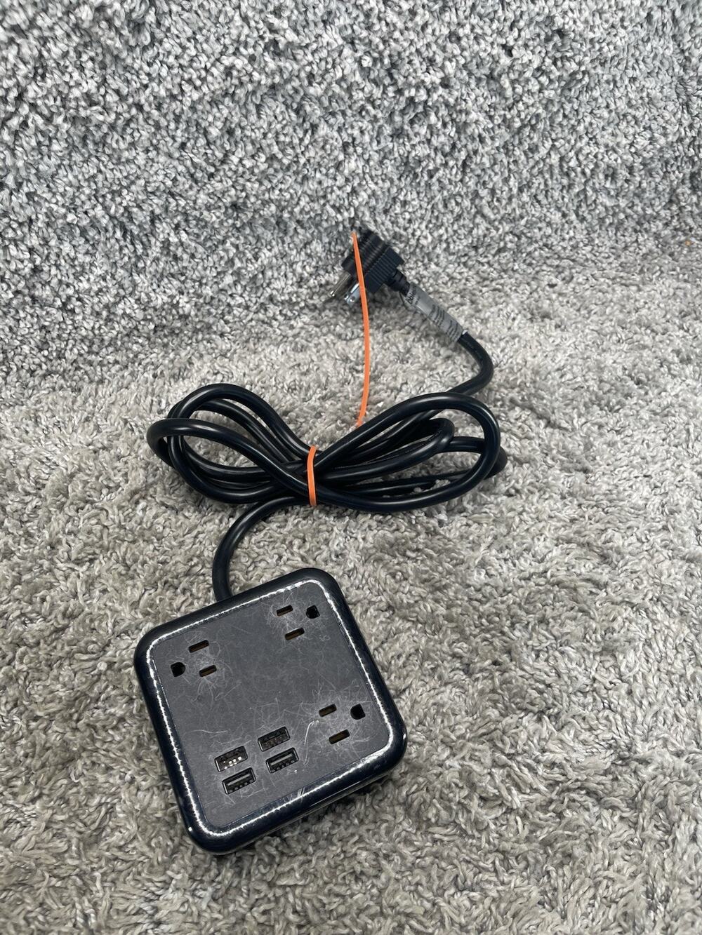 Outdoor Power Strip Weatherproof Waterproof Surge 6FT 4 Outlets 6FT Black USB 4